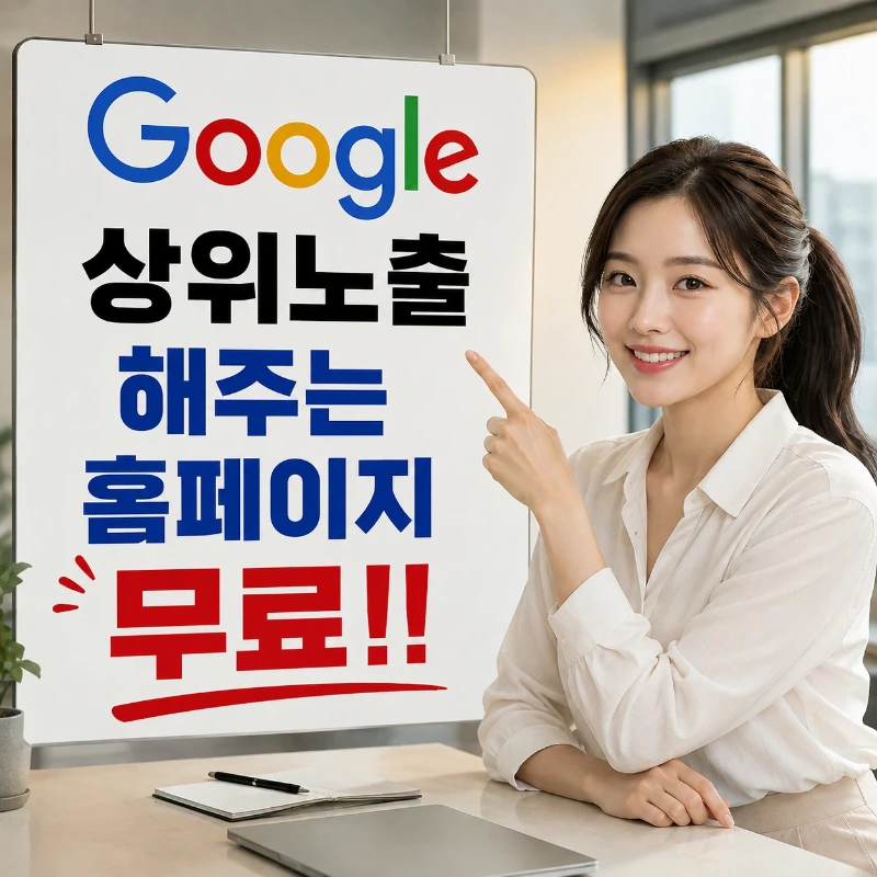 구글상위노출 되는 홈페이지 무료제작하세요